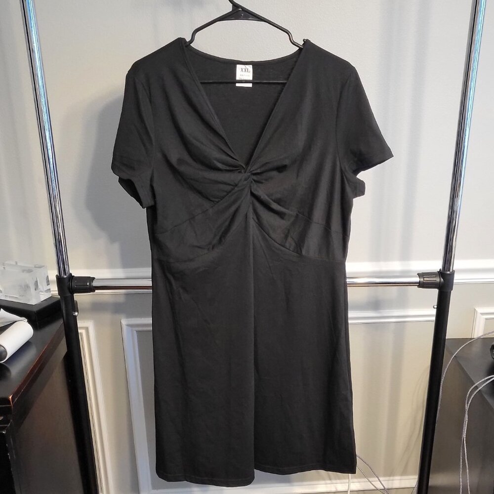 Little Black Dress V-Neck Twist Sz XXL Party Flirty Romantic - Picture 2 of 8